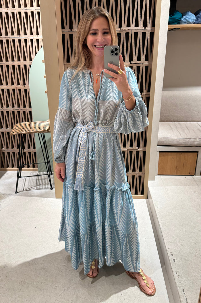 LONG TUNIC DRESS "FINIKAS DEGRADE" TEAL