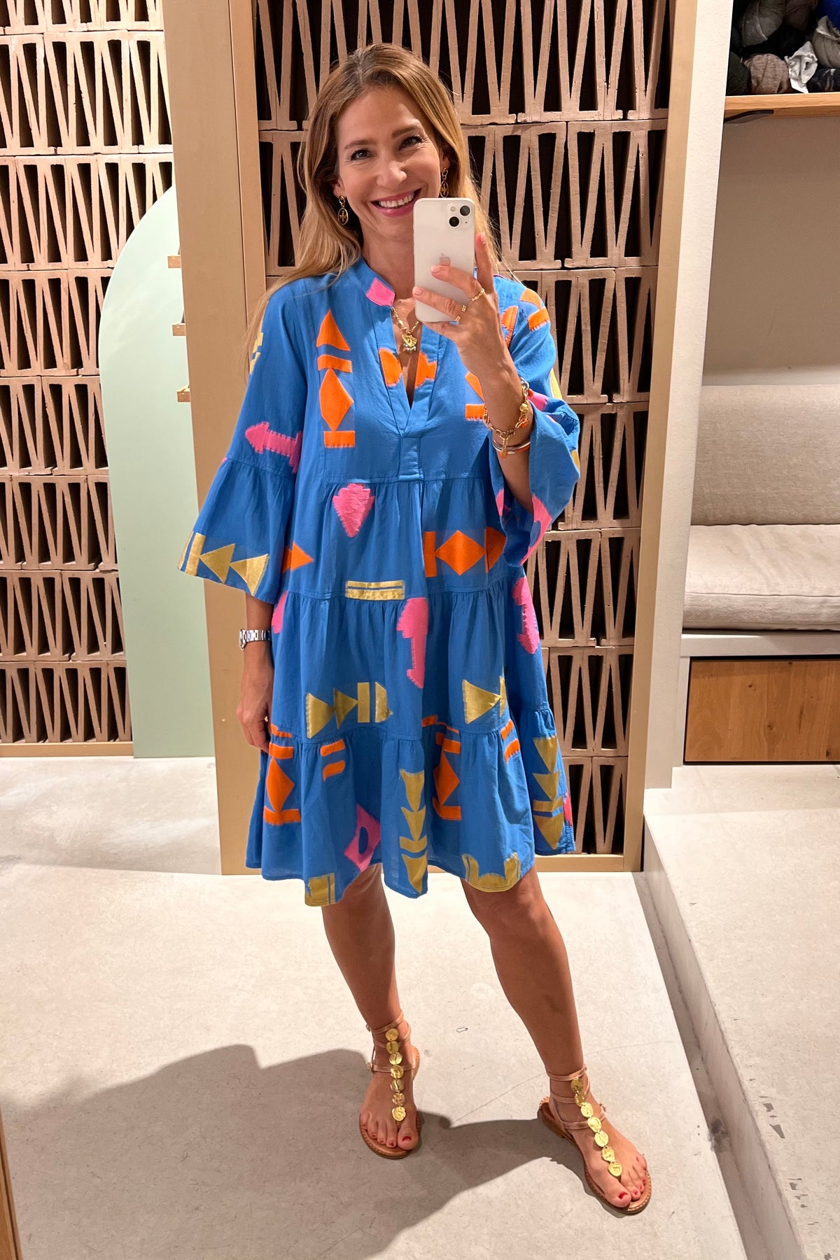 OVERSIZED SHORT TUNIC DRESS "DIONA" ROYAL BLUE