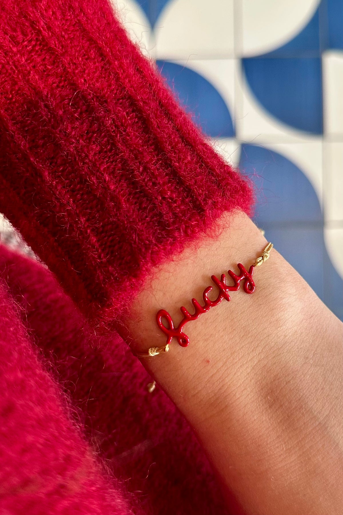 ENAMEL BRACELET "LUCKY" BORDEAUX