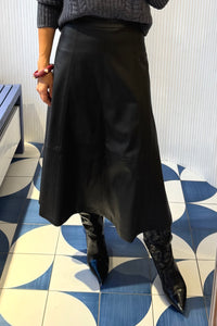 VEGAN LEATHER SKIRT BLACK