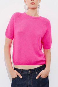 SOFT ALPACA-MIX SHORT SLEEVE PULLOVER