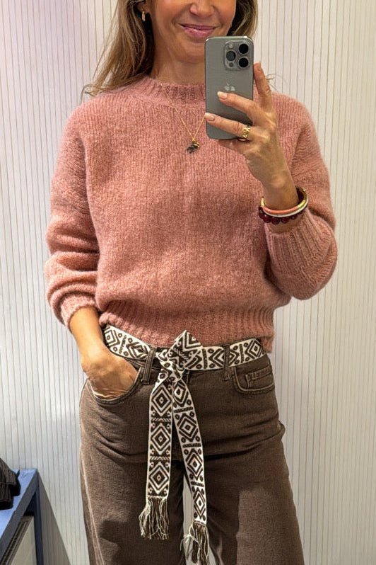 MOHAIR KNIT PULLOVER "SONNY" ASH ROSE