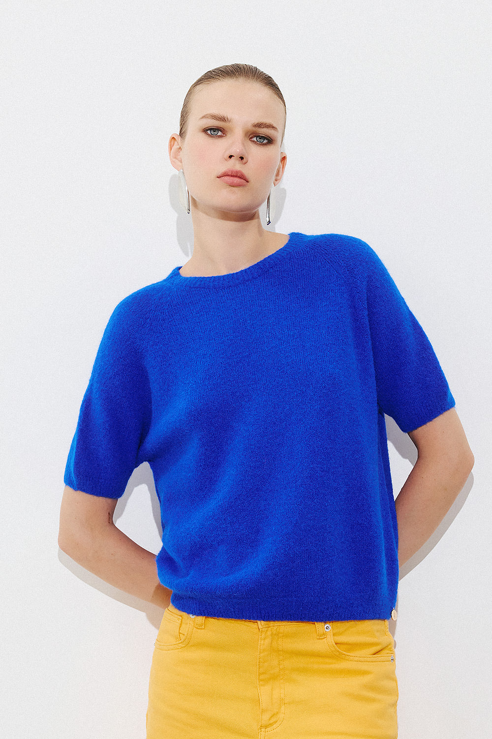 SOFT ALPACA-MIX SHORT SLEEVE PULLOVER