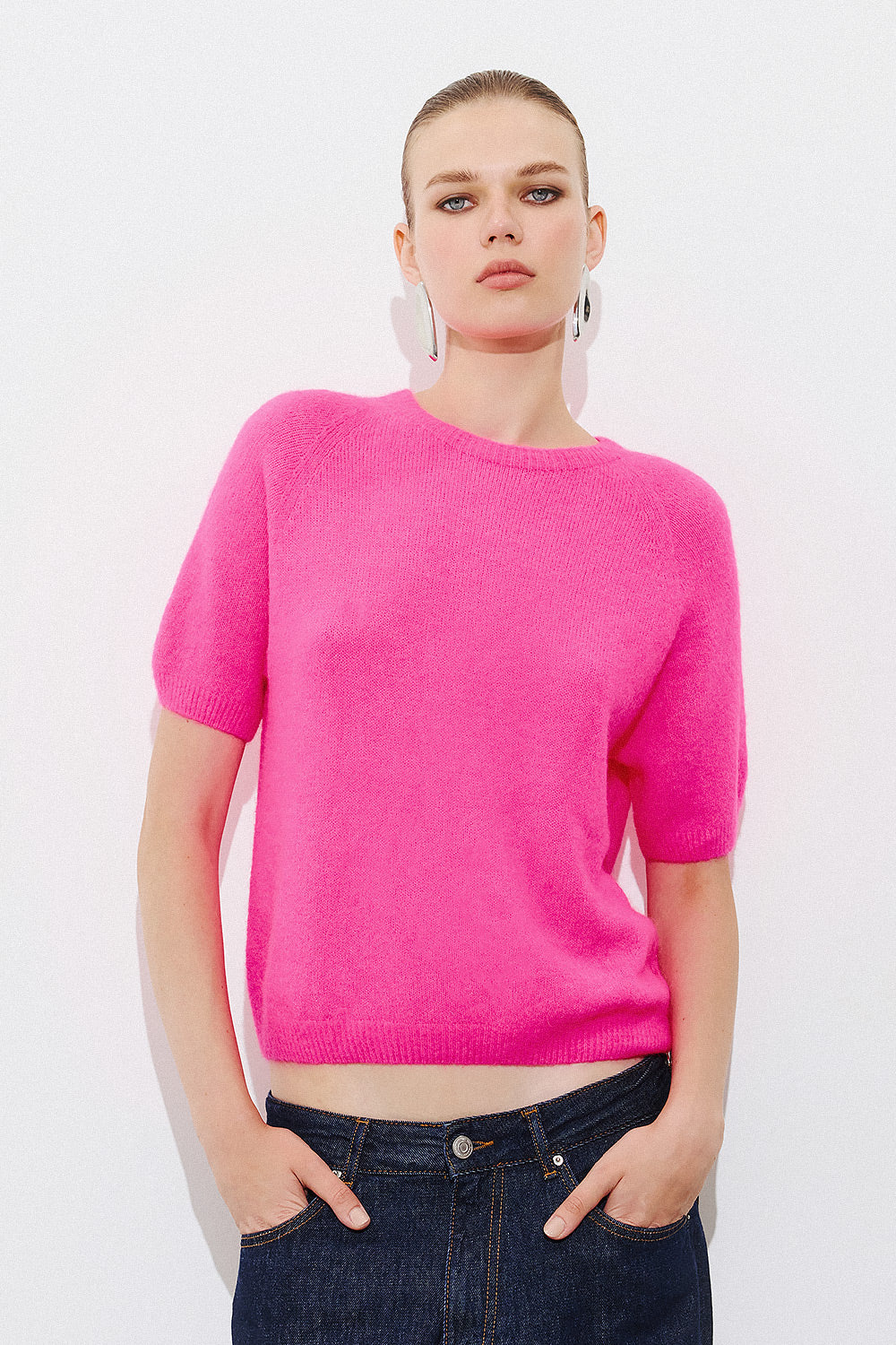 SOFT ALPACA-MIX SHORT SLEEVE PULLOVER