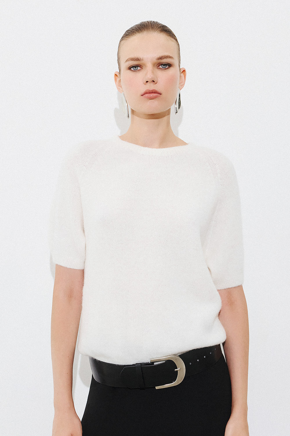 SOFT ALPACA-MIX SHORT SLEEVE PULLOVER