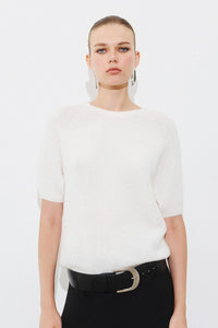 SOFT ALPACA-MIX SHORT SLEEVE PULLOVER