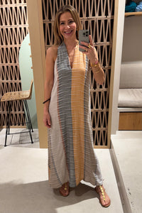 SLEEVELESS LONG DRESS "LEROS" MULTICOLOR