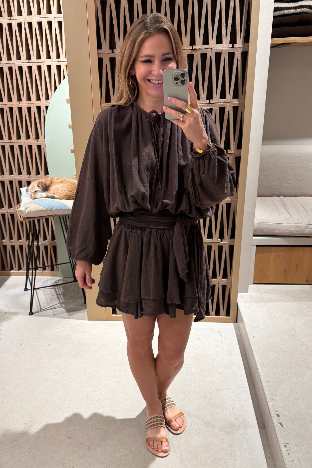 OVERSIZED MINI DRESS "MALIA" CHOCOLATE