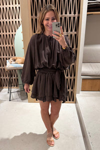 OVERSIZED MINI DRESS "MALIA" CHOCOLATE