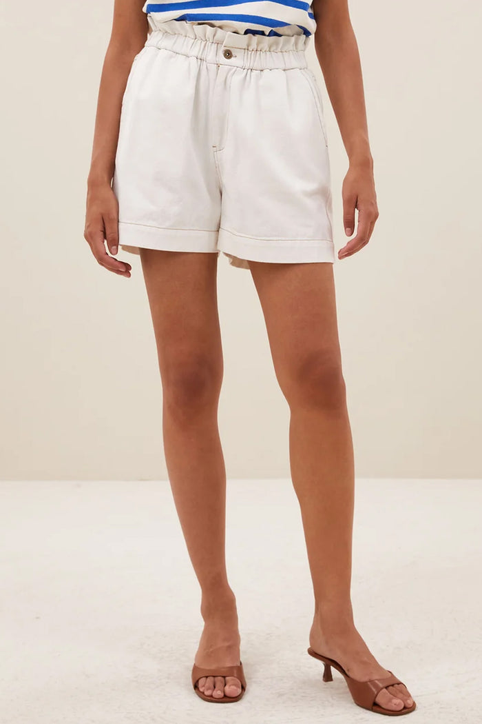 COTTON TWILL SHORTS OFFWHITE