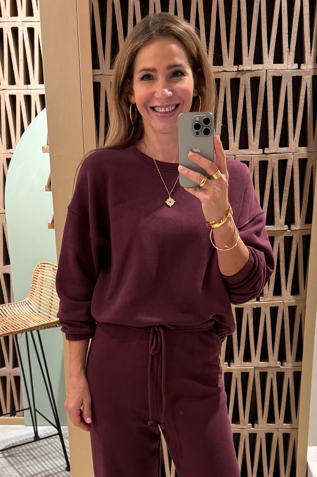 COTTON SWEATSHIRT BORDEAUX