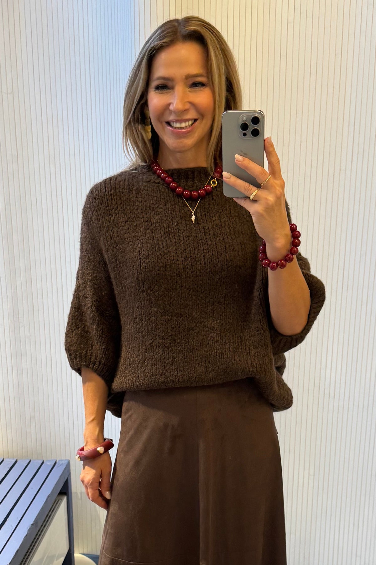 OVERSIZED SUPERSOFT MOHAIR-MIX CARDIGAN CHOCOLATE