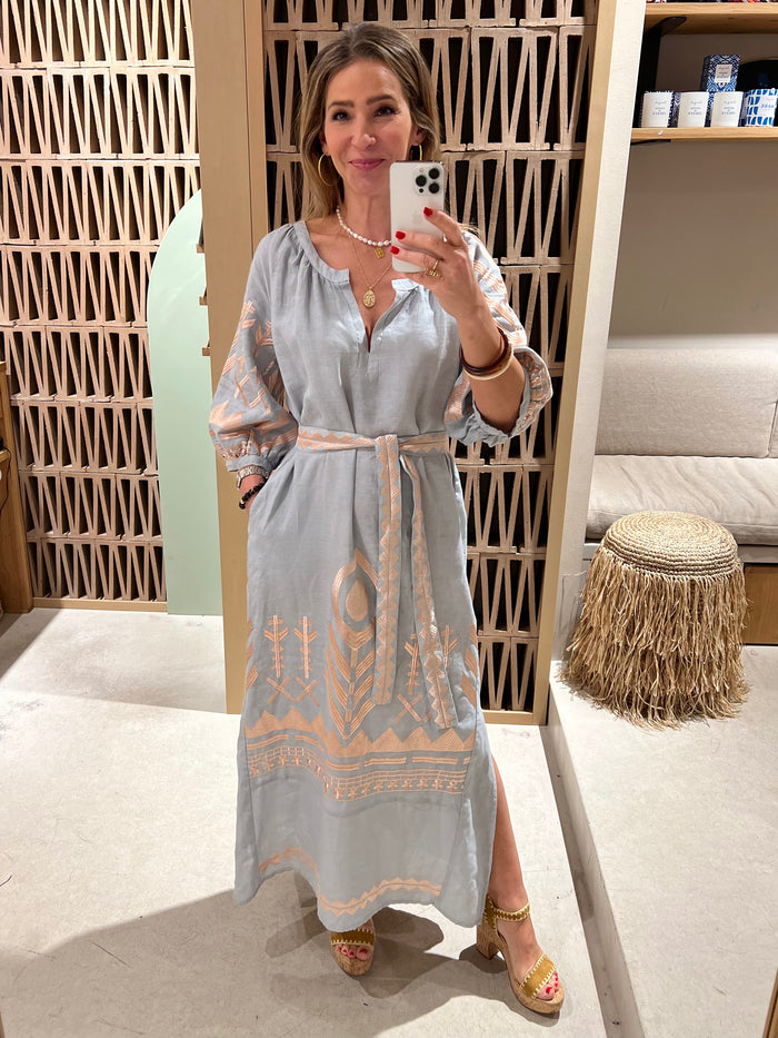 KAFTAN LINEN DRESS "FEATHER"