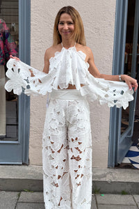 NECKHOLDER LACE TOP "AURELIA" WHITE