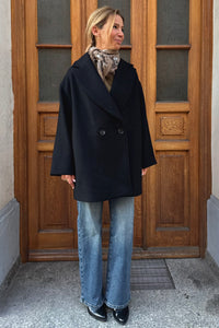 OVERSIZED WOOL CABAN JACKET BLACK