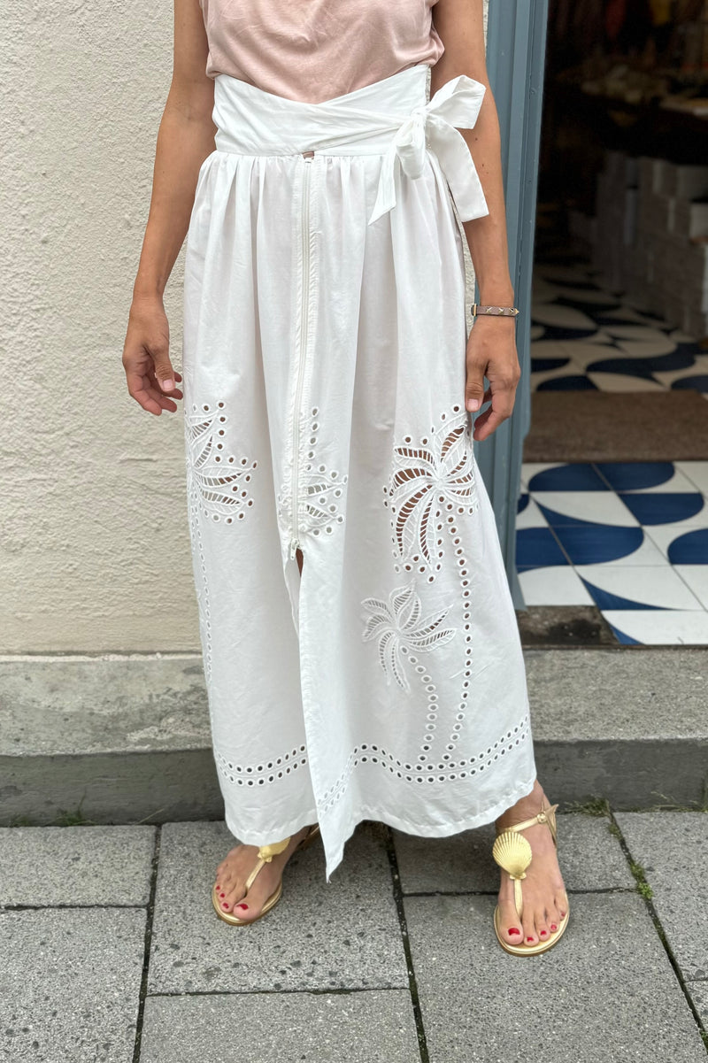 EMBROIDERED MIDI SKIRT "PALM SPRINGS"