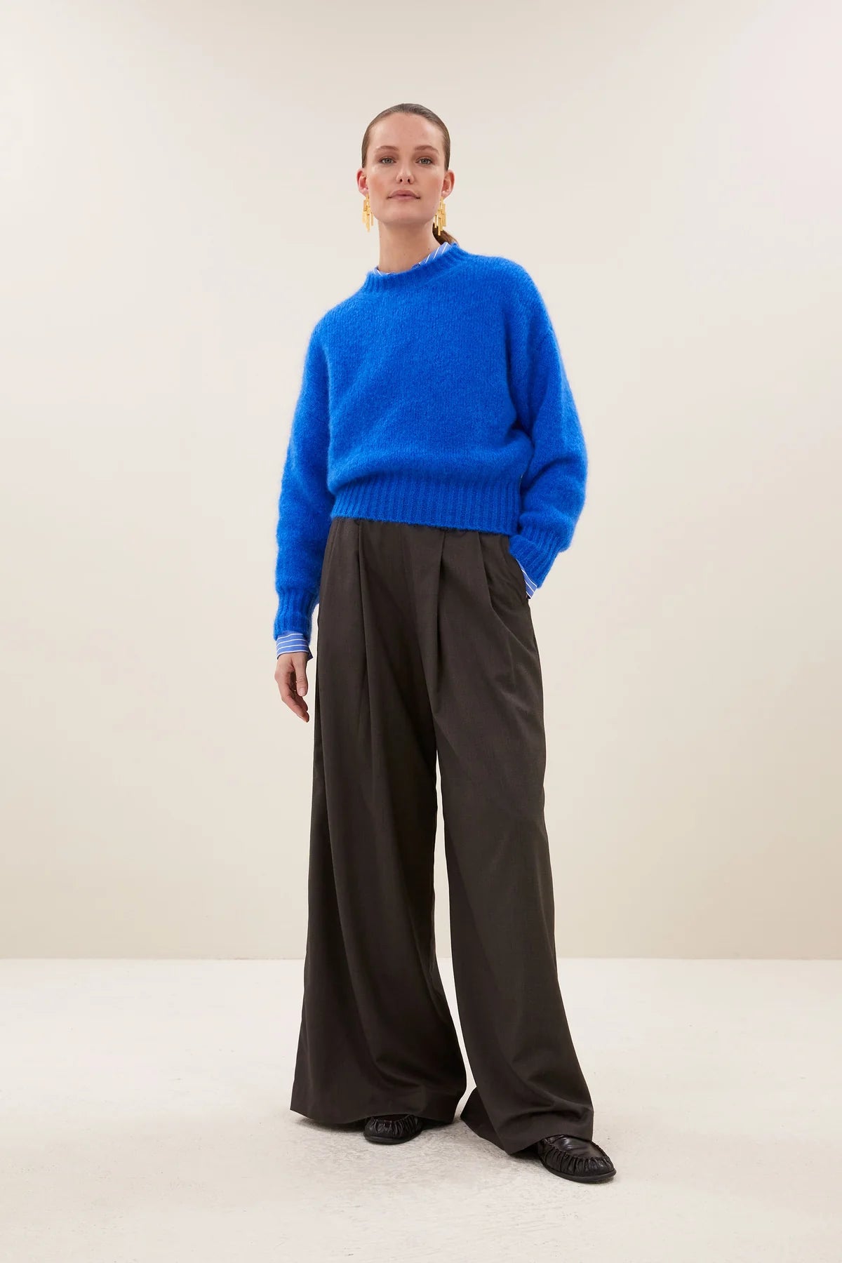 MOHAIR KNIT PULLOVER "SONNY" ROYALBLUE