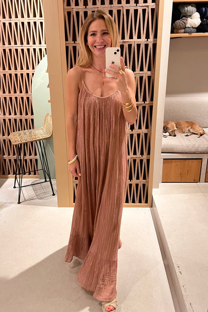 LONG BACKLESS DRESS "ASTARTI" RUSTY PINK