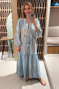 LONG TUNIC DRESS "FINIKAS DEGRADE" TEAL