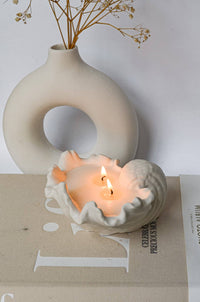 CANDLE "SCALLOP" WARM AMBER