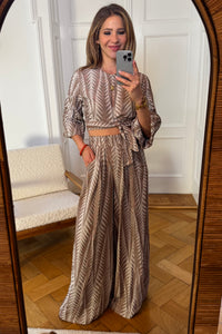 PALAZZO PANTS "FINIKAS" BROWN - LEMONI EXCLUSIVE