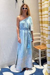 LONG WOVEN ONE SHOULDER DRESS CIEL