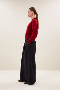 MOHAIR KNIT PULLOVER "SONNY" CARMINE RED