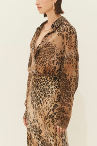 OVERSIZED CHIFFON BLOUSE "LEOPARD"