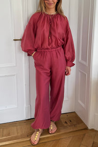 OVERSIZED TRANSPARENT BLOUSE "SILKSTONE" ROSEWINE