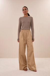 SOFT COTTON LONGSLEEVE TOP BISCUIT