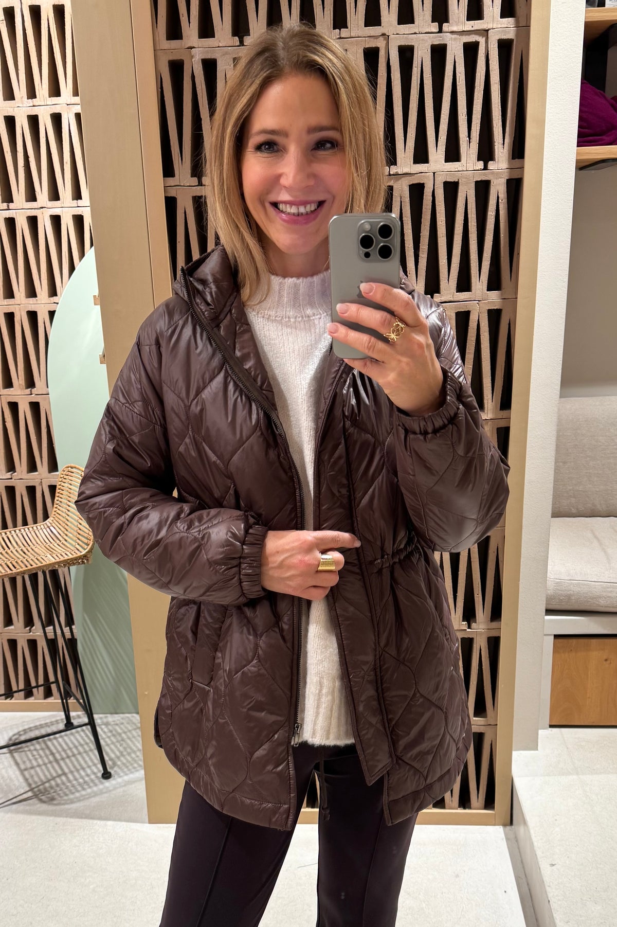 OVERSIZED LIGHT PUFFER JACKET BROWN