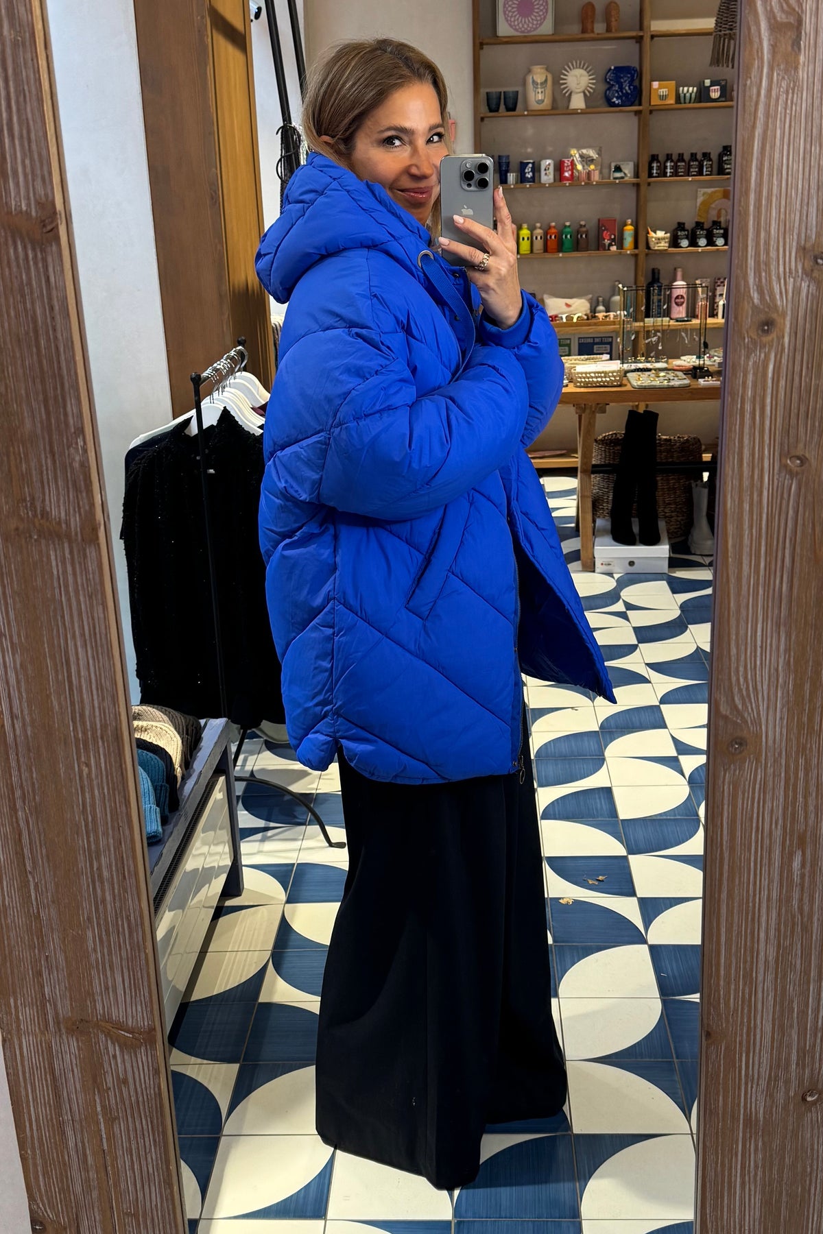 ULTRA OVERSIZED LONG PUFFER JACKET KINGSBLUE