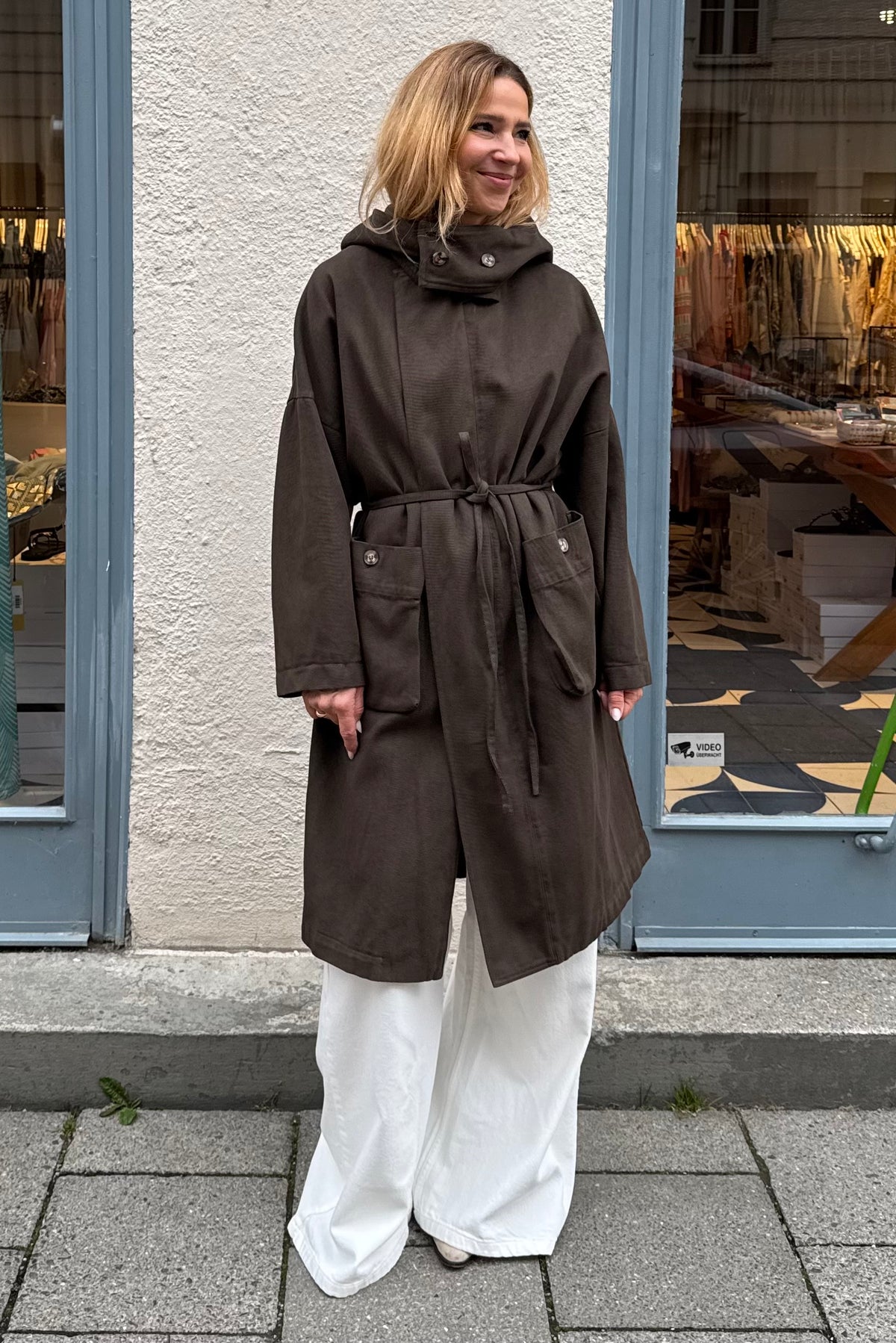VERY OVERSIZED HOODED PARKA BROWN