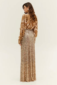 LONG SEQUIN SKIRT "GOLDFINGER"