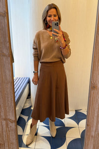 VEGAN SUEDE SKIRT NOUGAT