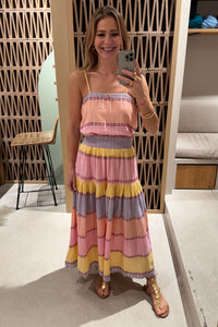 WOVEN MIDI SKIRT "LEROS" MULTICOLOR
