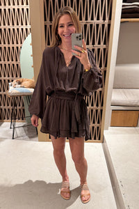 OVERSIZED MINI DRESS "MALIA" CHOCOLATE