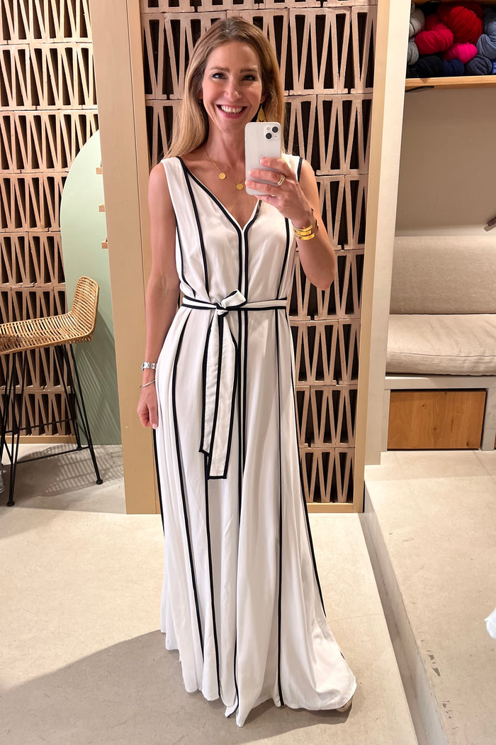 LONG FLOWY DRESS "ASANA" WHITE