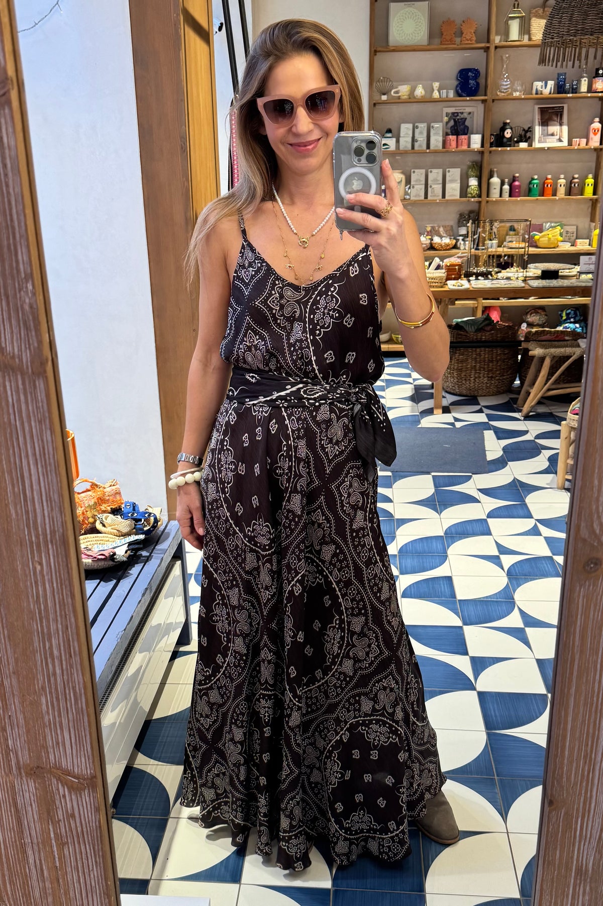 STRAPPY VISCOSE DRESS „BANDANA“ CHOCOLAT