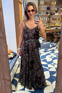 STRAPPY VISCOSE DRESS „BANDANA“ CHOCOLAT