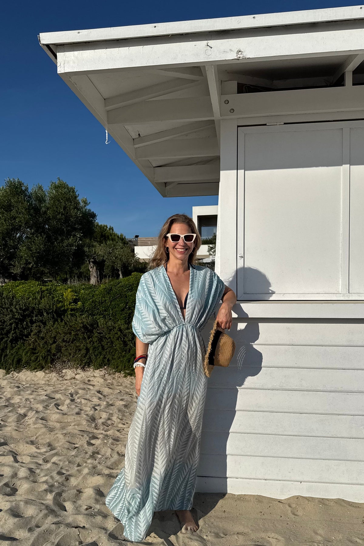 KIMONO DRESS "FINIKAS DEGRADE" TEAL
