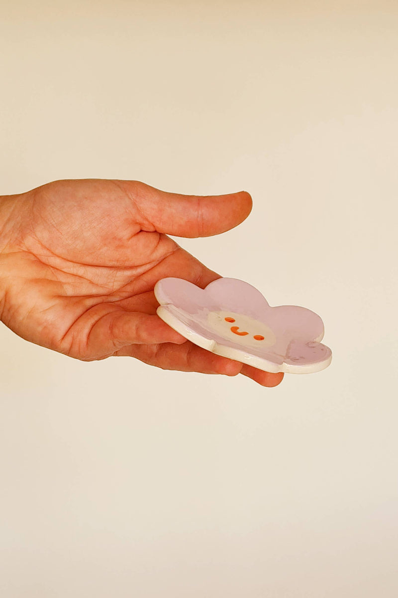 MINI PLATE "HAPPY FLOWER" WHITE