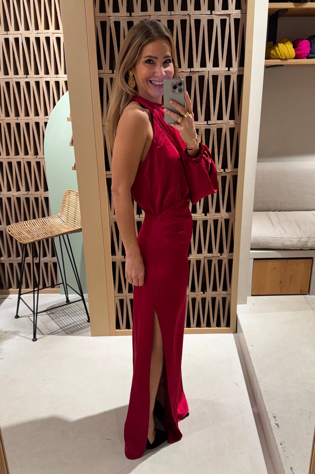 LONG ASYMMETRIC DRESS “MILLIE” RED