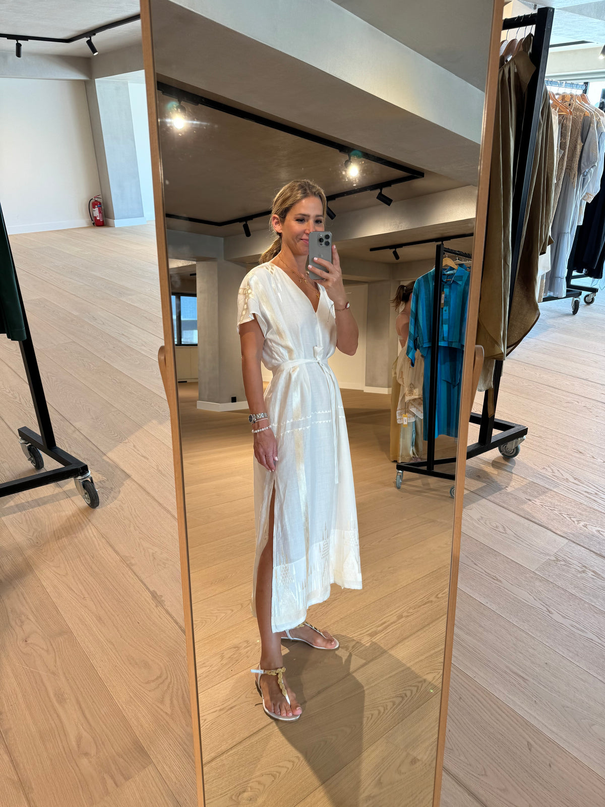 OVERSIZED KAFTAN DRESS "ROOTS" NATURAL/GOLD