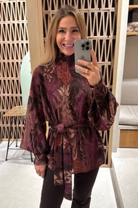 BLOUSE WITH BELT "STELLAR" BURGUNDY