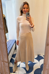 VEGAN SUEDE SKIRT BEIGE
