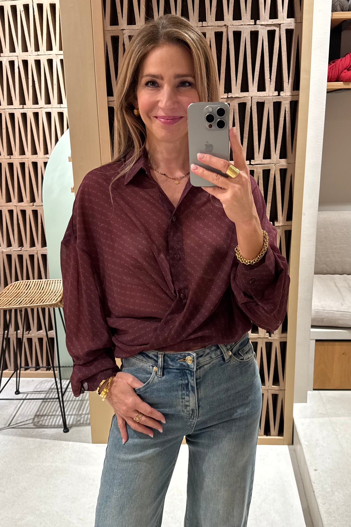 OVERSIZED CHIFFON BLOUSE "DREAM" BORDEAUX