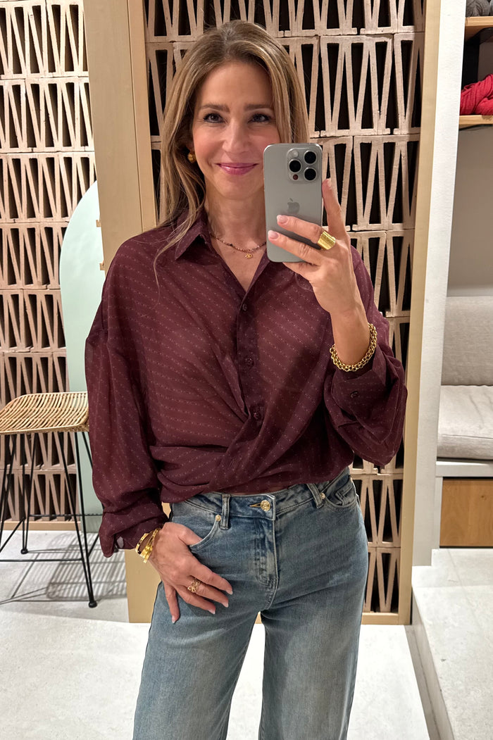 OVERSIZED CHIFFON BLOUSE "DREAM" BORDEAUX