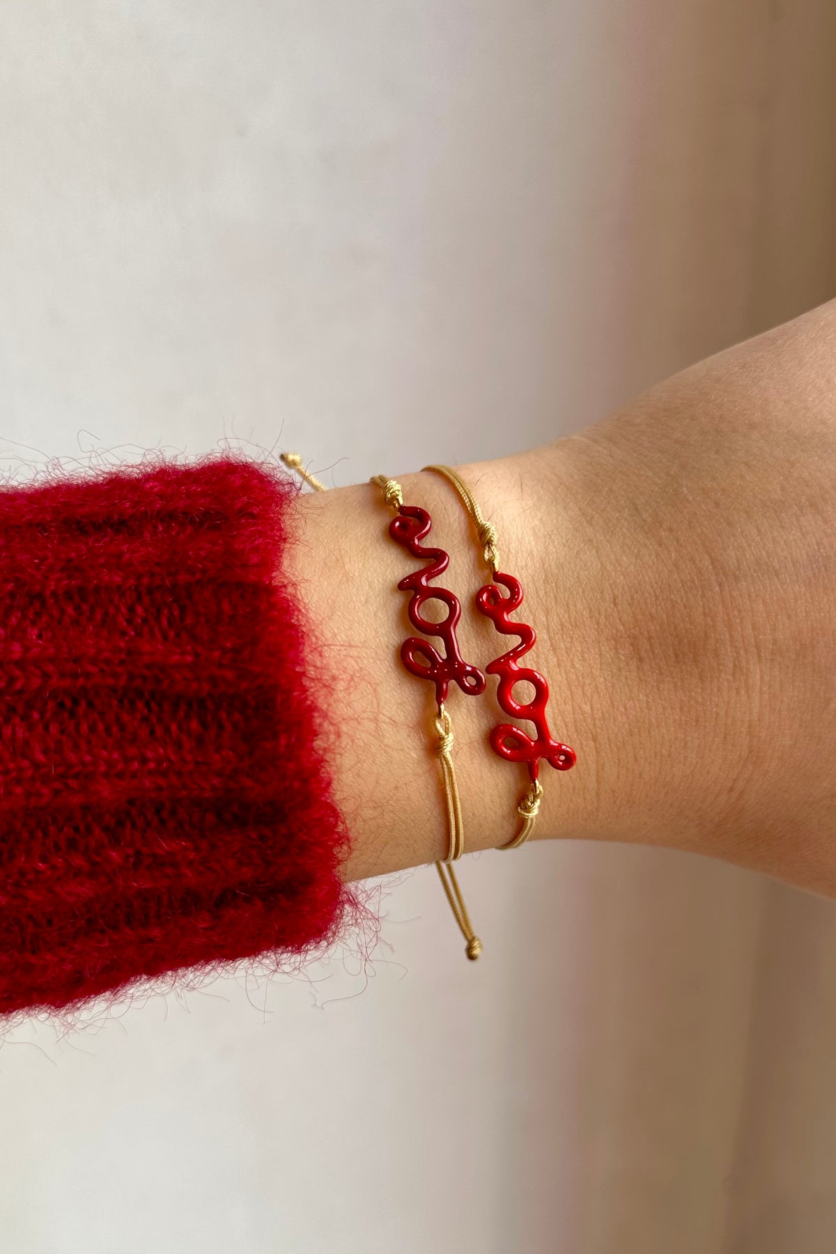 ENAMEL BRACELET "LOVE" BORDEAUX