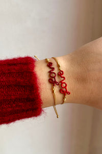 ENAMEL BRACELET "LOVE" BORDEAUX